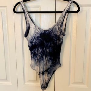 LA Hearts blue tie-die bodysuit